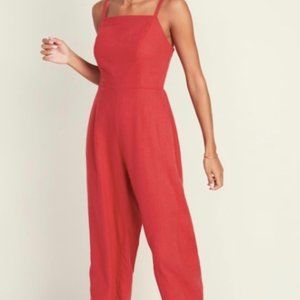 Old Navy Coral Linen Jumpsuit XS